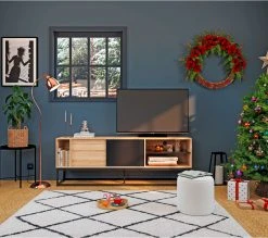 Promo ✨ Meuble TV L.180 TIME imitation chêne VINCENTE 😉