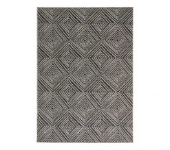 Promo ❤️ TIME Tapis 120x170cm TOLGA Noir et blanc ⌛