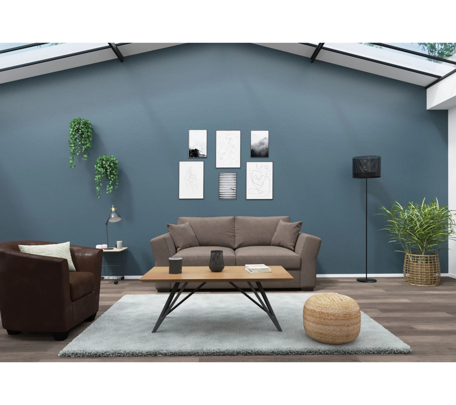 De gros 🧨 TIME Canapé 3 places CASABLANCA tissu Apache taupe 13 ✨