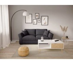 Top 10 ❤️ TIME Canapé 3 places CASABLANCA tissu Apolo anthracite 2 🎁