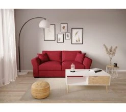 Grosses soldes ✨ TIME Canapé 3 places CASABLANCA tissu Apolo rouge 25 🎁