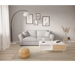 Bon marché ❤️ TIME Canapé 3 places CASABLANCA tissu Apolo silver 6 🎁