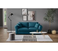 Offres ✨ TIME Canapé 3 places CASABLANCA tissu Bergamo bleu pétrole 86 🌟