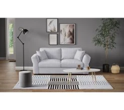 Budget 🔥 TIME Canapé 3 places CASABLANCA tissu Bergamo gris clair 90 😉