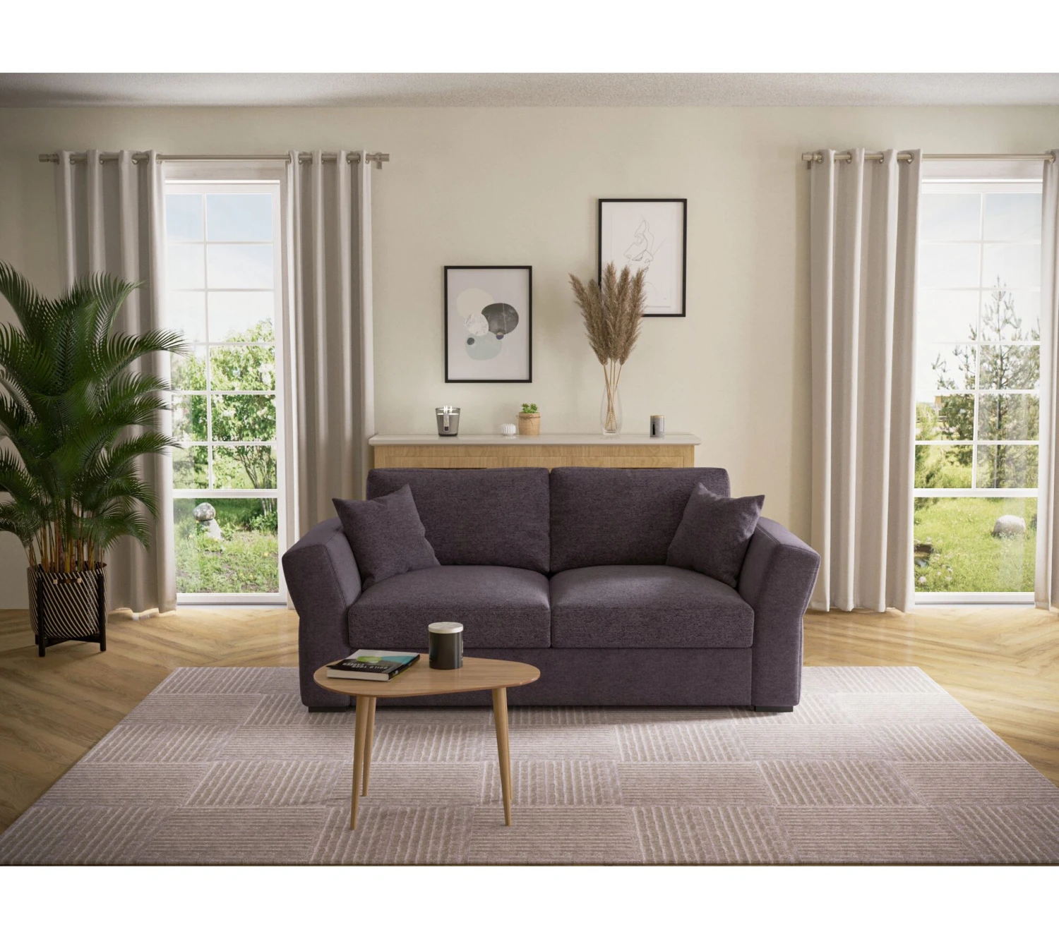 Meilleur prix ⭐ TIME Canapé 3 places CASABLANCA tissu Enjoy marron glacé 5 😀