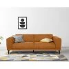 Promo ❤️ TIME Canapé 3 places OSLO tissu Apache cognac 10 🤩