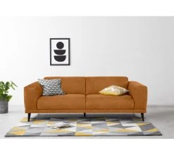 Promo ❤️ TIME Canapé 3 places OSLO tissu Apache cognac 10 🤩