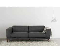 Coupon 🤩 TIME Canapé 3 places pieds bois OSLO tissu crown ébène 🧨